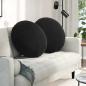 Preview: ARDEBO.de - Sitzkissen 2 pcs Schwarz Ø80 x 29 cm Samt