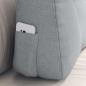Preview: Rücken Kissen Hellgrau 60 x 24 x 50 cm Stoff