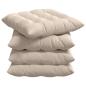 Preview: Sitzkissen 4 pcs Beige 40 x 40 x 6 cm Mikrofaser