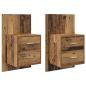 Preview: Wandmontierter Nachtschrank 2 pcs Altholz 48,5 x 32,5 x 80 cm