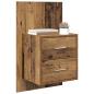Preview: Wandmontierter Nachtschrank 2 pcs Altholz 48,5 x 32,5 x 80 cm