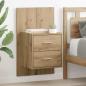Preview: ARDEBO.de - Wandmontierter Nachtschrank mit Schubladen 2 pcs Artisan-Eiche