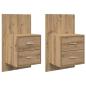 Preview: Wandmontierter Nachtschrank mit Schubladen 2 pcs Artisan-Eiche