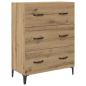 Preview: Sideboard Artisan-Eiche 69,5 x 34 x 90 cm Verbundholz und Eisen