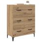 Preview: Sideboard Artisan-Eiche 69,5 x 34 x 90 cm Verbundholz und Eisen