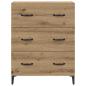 Preview: Sideboard Artisan-Eiche 69,5 x 34 x 90 cm Verbundholz und Eisen