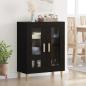 Preview: ARDEBO.de - Sideboard Schwarz Eichen-Optik 69,5 x 34 x 90 cm Holzwerkstoff