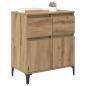 Preview: Sideboard Artisan-Eiche 60 x 35 x 70 cm Verbundholz und Eisen