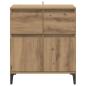 Preview: Sideboard Artisan-Eiche 60 x 35 x 70 cm Verbundholz und Eisen
