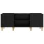Preview: ARDEBO.de - Schallplattenschrank Schwarz Eichen-Optik 121 x 38 x 48 cm