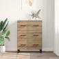 Preview: Sideboard Artisan-Eiche 69,5 x 34 x 90 cm Verbundholz und Eisen