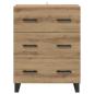 Preview: Sideboard Artisan-Eiche 69,5 x 34 x 90 cm Verbundholz und Eisen