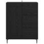 Preview: Sideboard mit Schubladen Schwarz Eichen-Optik 69,5 x 34 x 90 cm