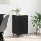 Preview: ARDEBO.de - Sideboard mit Schubladen Schwarz Eichen-Optik 40 x 35 x 70 cm