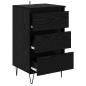 Preview: Sideboard mit Schubladen Schwarz Eichen-Optik 40 x 35 x 70 cm