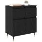 Preview: Sideboard mit Schubladen Schwarz Eichen-Optik 60 x 35 x 70 cm