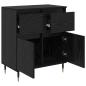 Preview: Sideboard mit Schubladen Schwarz Eichen-Optik 60 x 35 x 70 cm