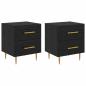 Preview: Nachttisch 2 pcs Schwarz Eichen-Optik 40 x 35 x 47,5 cm