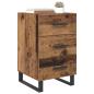Preview: Nachttisch mit Schubladen Altholz 40 x 40 x 66 cm Holzwerkstoff