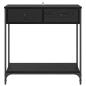 Preview: Konsolentisch Schwarz Eichen-Optik 75 x 34,5 x 75 cm