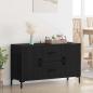 Preview: ARDEBO.de - Sideboard Schwarz Eichen-Optik 100 x 36 x 60 cm Holzwerkstoff