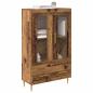 Preview: Hochboard Altholz 69,5 x 31 x 115 cm Engineered Wood und Glas