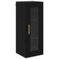Preview: Wandschrank Schwarz Eichen-Optik 34,5 x 34 x 90 cm