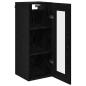 Preview: Wandschrank Schwarz Eichen-Optik 34,5 x 34 x 90 cm