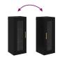 Preview: Wandschrank Schwarz Eichen-Optik 34,5 x 34 x 90 cm