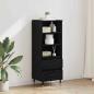 Preview: ARDEBO.de - Highboard Schwarz Eichen-Optik 40 x 36 x 110 cm Holzwerkstoff