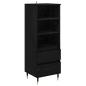 Preview: Highboard Schwarz Eichen-Optik 40 x 36 x 110 cm Holzwerkstoff