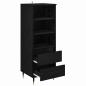 Preview: Highboard Schwarz Eichen-Optik 40 x 36 x 110 cm Holzwerkstoff