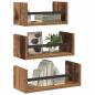 Preview: Wandregal-Set mit Regal 3 pcs Altholz 40x16x14cm Holzwerkstoff