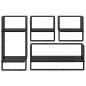 Preview: Wandregal-Set 4 pcs Schwarz Eichen-Optik 65 x 25 x 30 cm