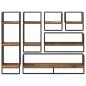 Preview: Wandregal-Set 6 pcs Altholz 100 x 25 x 30 cm Holzwerkstoff