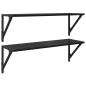 Preview: Wandregale 2 pcs Schwarz Eichen-Optik 80 x 25 x 25,5 cm