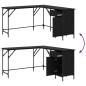 Preview: Schreibtisch Schwarz Eichen-Optik 141 x 141 x 75 cm