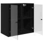 Preview: Wandschrank Wandmontiert Schwarz Eichen-Optik 68 x 37 x 68,5 cm
