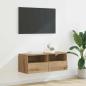 Preview: ARDEBO.de - TV-Wandregal Artisan-Eiche 80 x 30 x 30 cm Holzwerkstoff