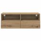 Preview: TV-Wandregal Artisan-Eiche 80 x 30 x 30 cm Holzwerkstoff
