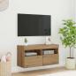 Preview: ARDEBO.de - TV-Wandregal Artisan-Eiche 80 x 30 x 40 cm Holzwerkstoff