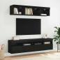 Preview: TV-Wandregale 2 pcs Schwarz Eichen-Optik 80 x 30 x 40 cm