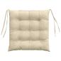Preview: Sitzkissen 2 pcs Creme 40 x 40 x 6 cm Stoff