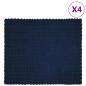 Preview: ARDEBO.de - Kunstfell Kaninchenfell Decke 4 pcs Marineblau 240 x 270 cm