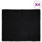 Preview: ARDEBO.de - Kunstfell Kaninchenfell Decke 4 pcs Schwarz 220 x 240 cm
