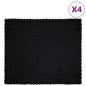 Preview: ARDEBO.de - Kunstfell Kaninchenfell Decke 4 pcs Schwarz 240 x 270 cm