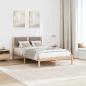 Preview: Bettrahmen mit Kopfteil Taupe 120 x 200 cm Massives Kiefernholz
