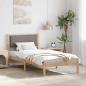 Preview: ARDEBO.de - Bettrahmen mit Kopfteil Taupe 90 x 200 cm Massives Kiefernholz