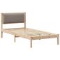 Preview: Bettrahmen mit Kopfteil Taupe 90 x 200 cm Massives Kiefernholz