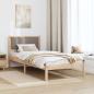 Preview: Bettrahmen mit Kopfteil Taupe 90 x 200 cm Massives Kiefernholz